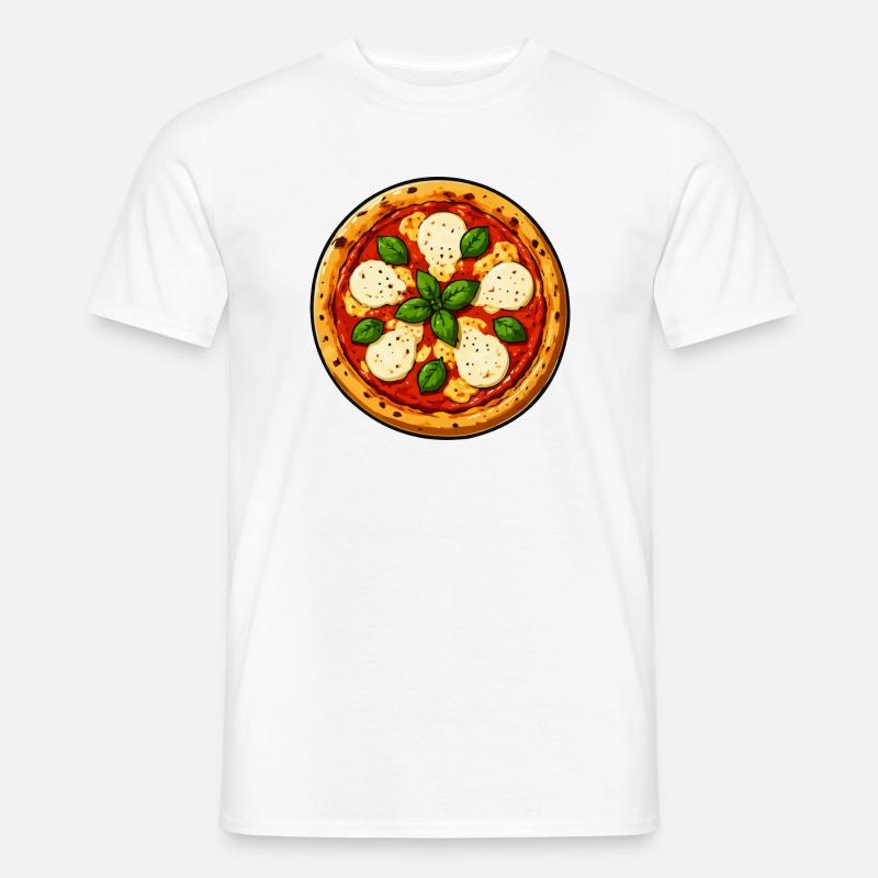 Basil Pizza Comic - Men's T-shirt - white
