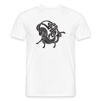 Nœud de bélier celtique - T-shirt homme - blanc - Devant - AI Model Male 178 dark (178cm)