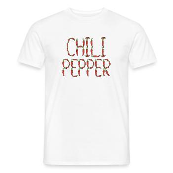 Chili pepper typography - Men's T-Shirt - white - Front - AI Model Male 178 dark (178cm)