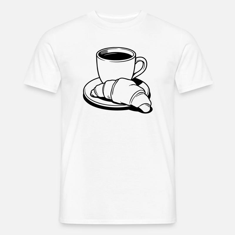 Kaffeecroissant - Männer T-Shirt - Weiß