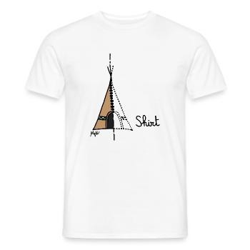 teepee shirt - Men's T-Shirt - white - Front - AI Model Male 178 dark (178cm)