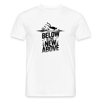 Below is the new Top | Diving - Men's T-Shirt - white - Front - AI Model Male 178 dark (178cm)
