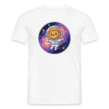Astronaute Lion dans l’espace - T-shirt homme - blanc - Devant - AI Model Male 178 dark (178cm)