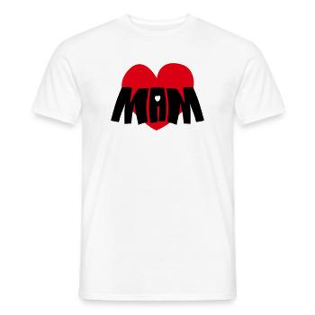 Maman Cœur Rouge - T-shirt homme - blanc - Devant - AI Model Male 178 dark (178cm)