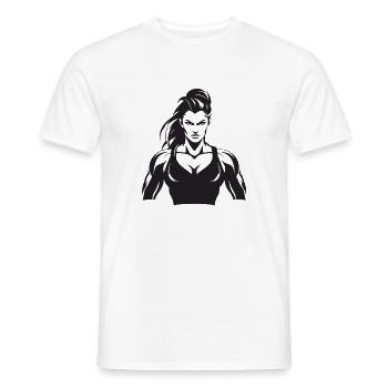 Muscles féminins - T-shirt homme - blanc - Devant - AI Model Male 178 dark (178cm)