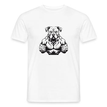 Dog Beast Muscles - Men's T-Shirt - white - Front - AI Model Male 178 dark (178cm)