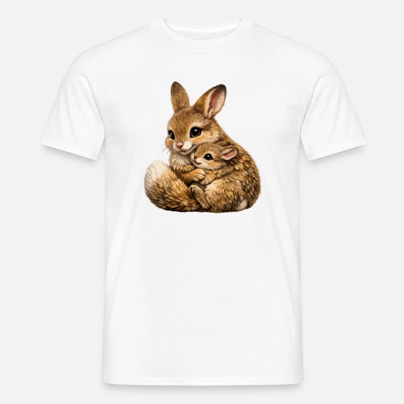 Hase umarmt Mutter und Junges - Männer T-Shirt - Weiß