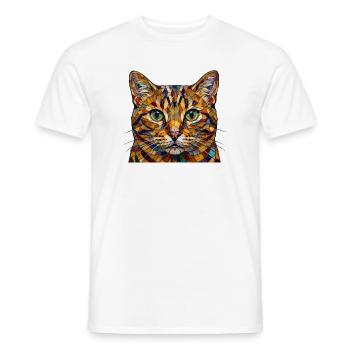 Chat en mosaïque colorée aux couleurs arc-en-ciel - T-shirt homme - blanc - Devant - AI Model Male 178 dark (178cm)