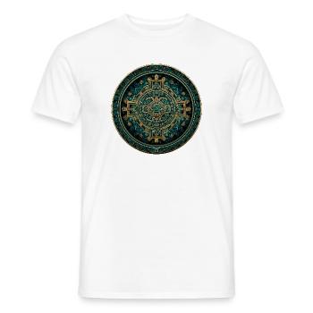 Aztec Solar Calendar Gold - Men's T-Shirt - white - Front - AI Model Male 178 dark (178cm)