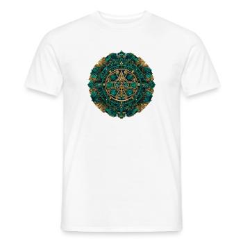 Dieu Soleil Aztèque Mystique - T-shirt homme - blanc - Devant - AI Model Male 178 dark (178cm)