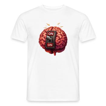 Brain on - always - Men's T-Shirt - white - Front - AI Model Male 178 dark (178cm)