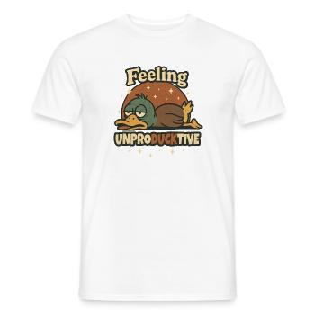 Feeling Unproductive Duck Word Game - Men's T-Shirt - white - Front - AI Model Male 178 dark (178cm)