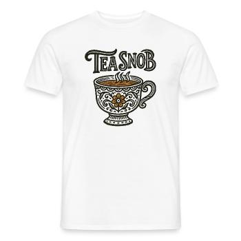Tea Snob Ornate Cup - Men's T-Shirt - white - Front - AI Model Male 178 dark (178cm)