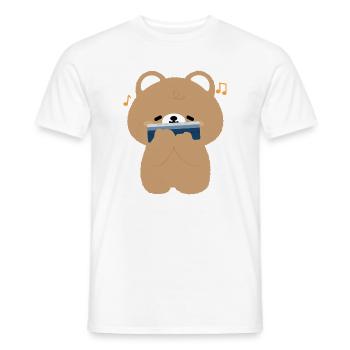 Brown Bear Harmonica - Men's T-Shirt - white - Front - AI Model Male 178 dark (178cm)