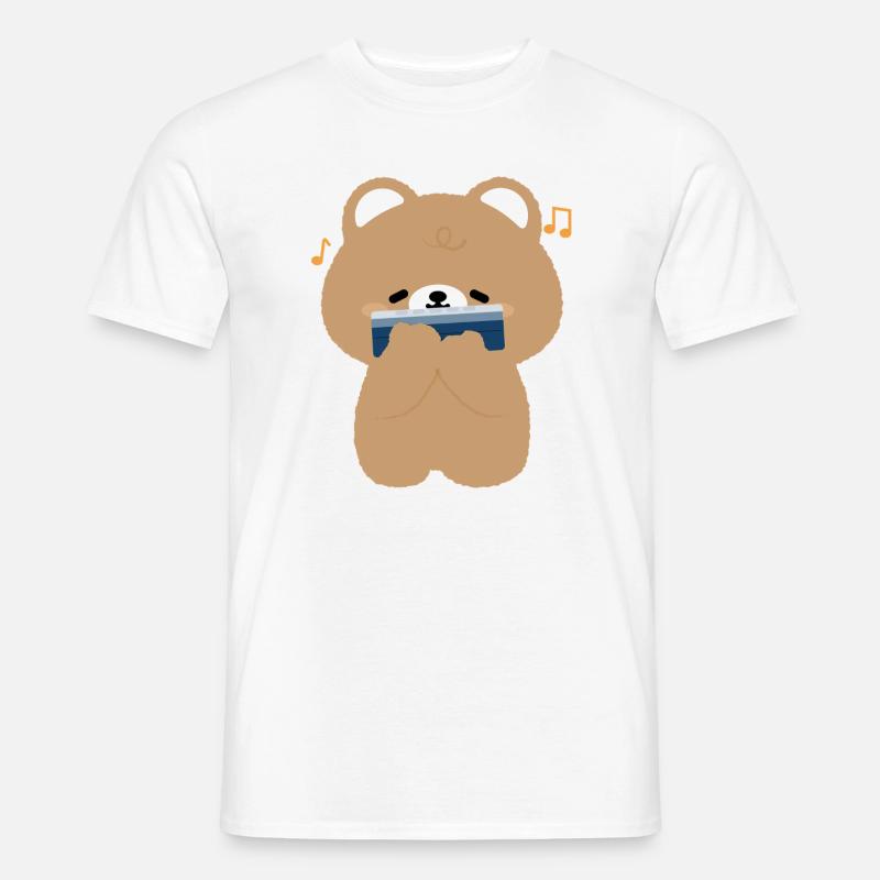 Brown Bear Harmonica - T-shirt homme - blanc