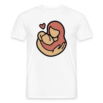 Étreinte Mère-Enfant Amour - T-shirt homme - blanc - Devant - AI Model Male 178 dark (178cm)