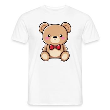 teddy bear, cute child plush, teddy bear - Men's T-Shirt - white - Front - AI Model Male 178 dark (178cm)