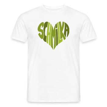 Schmilka, Bad Schandau Cœur design en nuances de vert - T-shirt homme - blanc - Devant - AI Model Male 178 dark (178cm)
