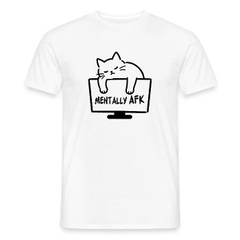 Chat mentally AFK - T-shirt homme - blanc - Devant - AI Model Male 178 dark (178cm)