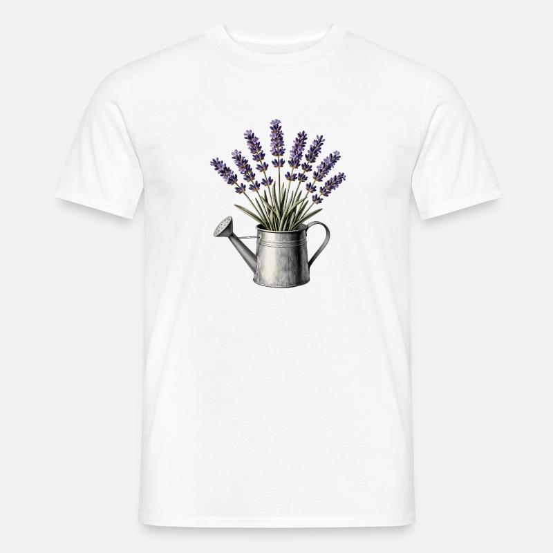 Lavendel in einer Gießkanne - Männer T-Shirt - Weiß