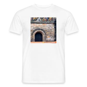 Bremer Anti Gewalt Bank unter Jesus Kreuzigung - Männer T-Shirt - Weiß - Vorne - AI Model Male 178 dark (178cm)