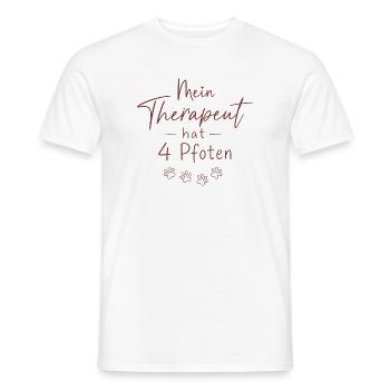 Mon thérapeute a quatre pattes - T-shirt homme - blanc - Devant - AI Model Male 178 dark (178cm)