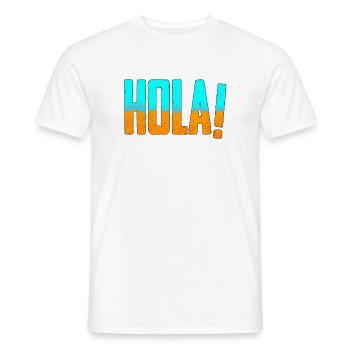 HOLA! Mallorca - Sand und Meer - Männer T-Shirt - Weiß - Vorne - AI Model Male 178 dark (178cm)