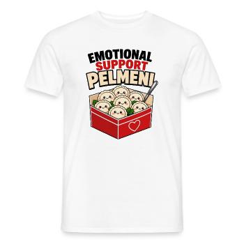 Emotional Support Pelmeni | Food Humor Cute Faces - Männer T-Shirt - Weiß - Vorne - AI Model Male 178 dark (178cm)