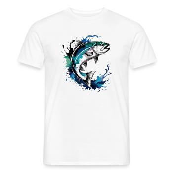 Saut du saumon - T-shirt homme - blanc - Devant - AI Model Male 178 dark (178cm)