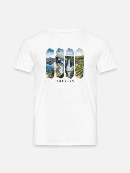 Oregon Travel – Pazifik & Cascades Natur Design - Männer T-Shirt - Weiß
