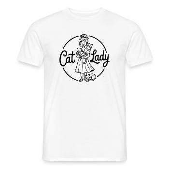 Femme chatte - T-shirt homme - blanc - Devant - AI Model Male 178 dark (178cm)