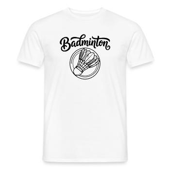 badminton - Men's T-Shirt - white - Front - AI Model Male 178 dark (178cm)