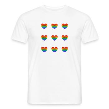 Queer Rainbow Hearts Pattern - Men's T-Shirt - white - Front - AI Model Male 178 dark (178cm)