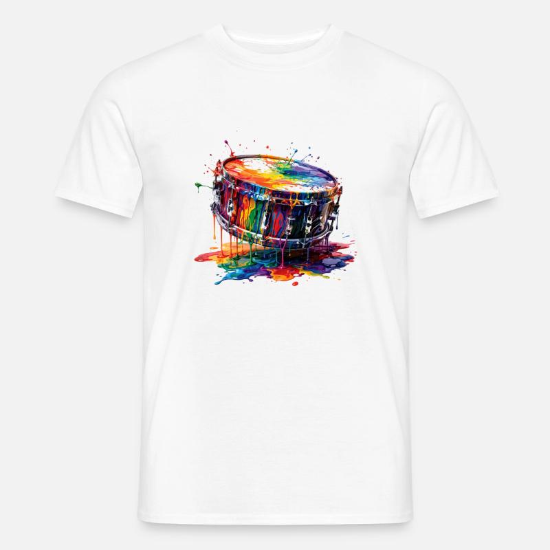 Snaredrum mit tropfender Farbe - Männer T-Shirt - Weiß