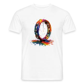 Tamburin mit tropfender Farbe - Männer T-Shirt - Weiß - Vorne - AI Model Male 178 dark (178cm)