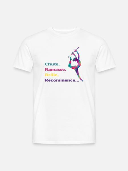 Chute-_Ramasse-_Recommence-- - T-shirt homme - blanc