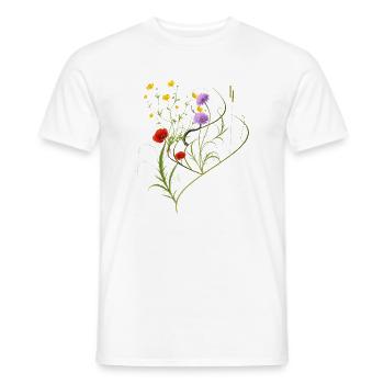 Wildflower Meadow Botanical Design - Men's T-Shirt - white - Front - AI Model Male 178 dark (178cm)
