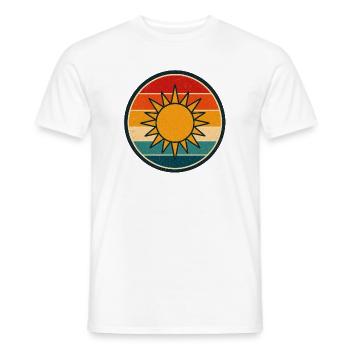 Sun Retro Badge Vintage-Stil Grafik - Männer T-Shirt - Weiß - Vorne - AI Model Male 178 dark (178cm)