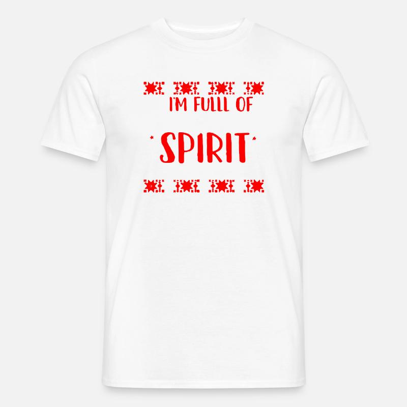 Voll mit Weihnachtsgeist-Vodka-Tee - Männer T-Shirt - Weiß