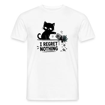  I Regret Nothing Lustige Schwarze Katze Stürzt - Männer T-Shirt - Weiß - Vorne - AI Model Male 178 dark (178cm)