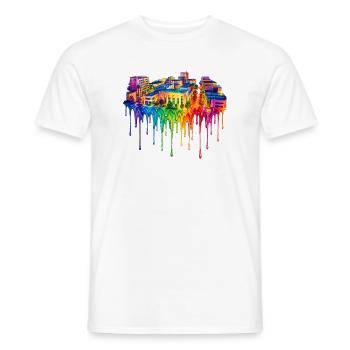 Bakersfield California Dripping Paint - Men's T-Shirt - white - Front - AI Model Male 178 dark (178cm)