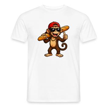 affe-baguette-cool - Männer T-Shirt - Weiß - Vorne - AI Model Male 178 dark (178cm)