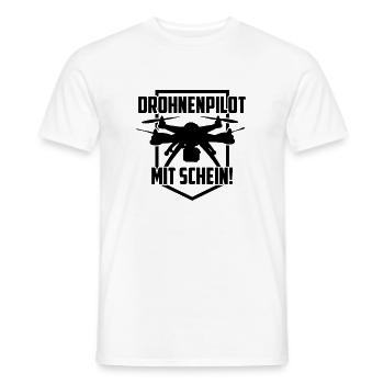 drohnenpilot, drohnenführerschein - Männer T-Shirt - Weiß - Vorne - AI Model Male 178 dark (178cm)