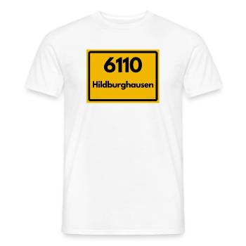 Alte Postleitzahl 6110 Hildburghausen | DDR - Männer T-Shirt - Weiß - Vorne - AI Model Male 178 dark (178cm)