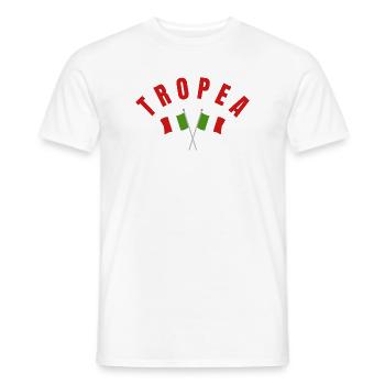 TROPEA Italienisches Flaggenwappen - Männer T-Shirt - Weiß - Vorne - AI Model Male 178 dark (178cm)