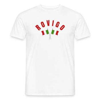 Rovigo Crossed Italian Flags Emblem - Men's T-Shirt - white - Front - AI Model Male 178 dark (178cm)