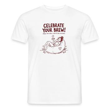 Célébrez votre infusion – Café Douillet & Chill D - T-shirt homme - blanc - Devant - AI Model Male 178 dark (178cm)