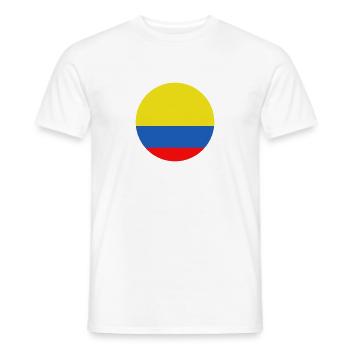 Colombia round flag - Men's T-Shirt - white - Front - AI Model Male 178 dark (178cm)