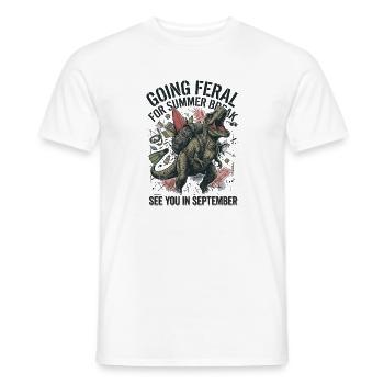 Funny Cat Summer Break Going Feral Teacher - Men's T-Shirt - white - Front - AI Model Male 178 dark (178cm)