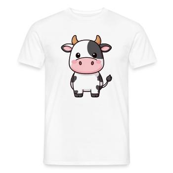 Drôle de vache T-shirt cadeau fermier - T-shirt homme - blanc - Devant - AI Model Male 178 dark (178cm)